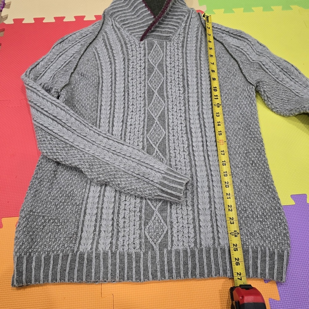 Tommy Bahama Jeans Shawl Collar Cable Knit Sweater Men's Large Lambswool‎ Blend